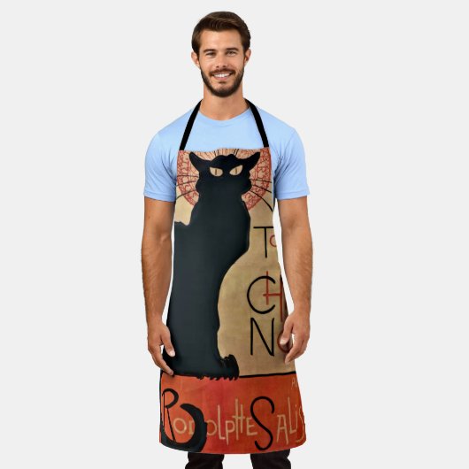 黒猫 エプロン (着用した状態)