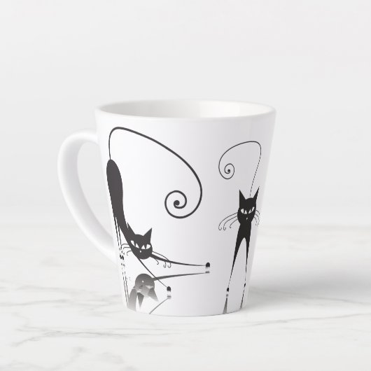 黒猫 カフェラテマグ (左アングル)