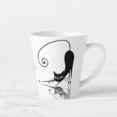 黒猫 カフェラテマグ (右)
