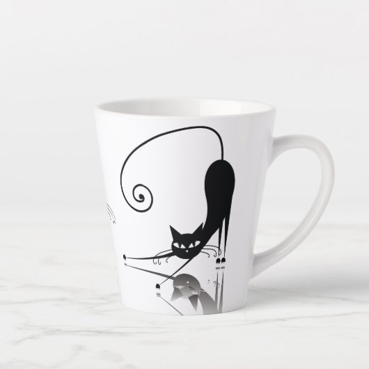 黒猫 カフェラテマグ (右)