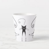 黒猫 カフェラテマグ (正面)