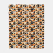 黒猫、カボチャ、こうもりは象徴的なシンボル フリースブランケット (正面)