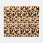 黒猫、カボチャ、こうもりは象徴的なシンボル フリースブランケット (正面(横))