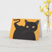 黒猫 カード (黄色い花)