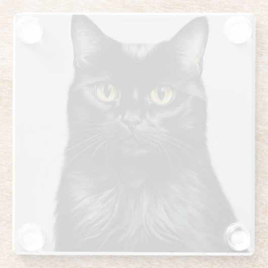 黒猫 ガラスコースター (裏面)