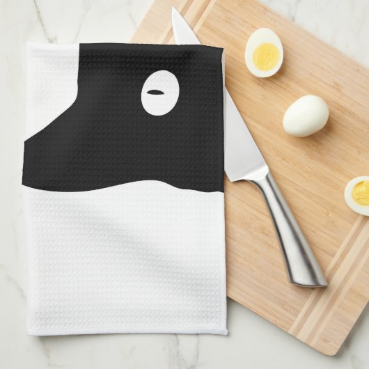 黒猫 キッチンタオル (四つ折り)