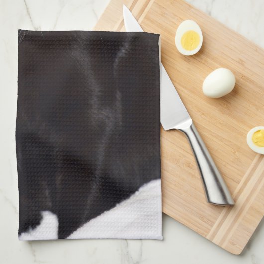 黒猫 キッチンタオル (四つ折り)