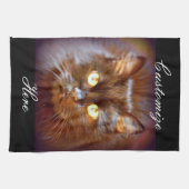 黒猫 キッチンタオル (横)