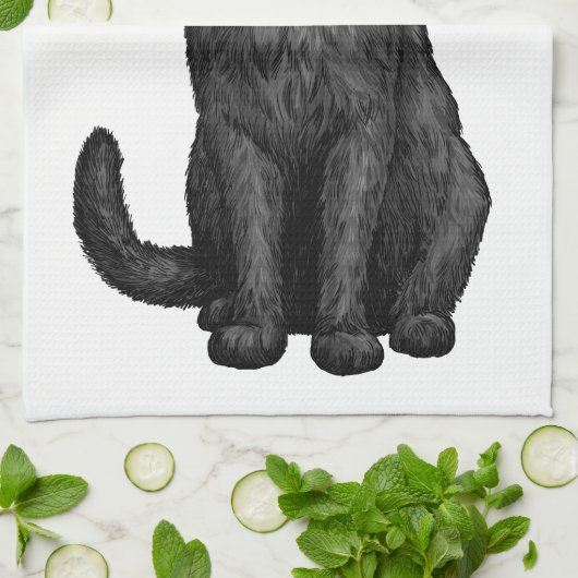 黒猫 キッチンタオル (折り畳み)