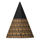 黒猫、キャンディーコーンパターン、ハロウィーンおもしろい パーティーハット (裏面)