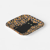 黒猫、キャンディーコーンパターン、ハロウィーンおもしろい ペーパープレート (傾斜あり)