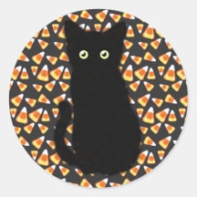 黒猫、キャンディーコーンパターン、ハロウィーンおもしろい