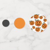 黒猫、キャンディーコーンパターン、ハロウィーンカボチャ コンフェッティ (裏面)