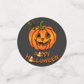 黒猫、キャンディーコーンパターン、ハロウィーンカボチャ コンフェッティ (スモール正面)