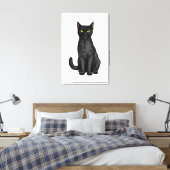 黒猫 キャンバスプリント (インサイチュ (寝室))