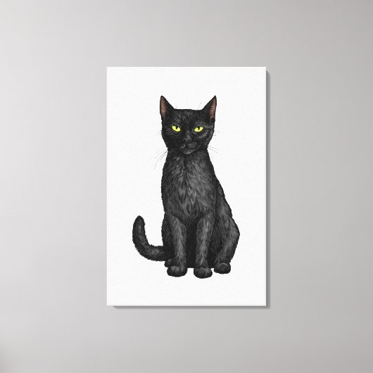 黒猫 キャンバスプリント (正面)