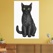 黒猫 キャンバスプリント (インサイチュ (リビング))