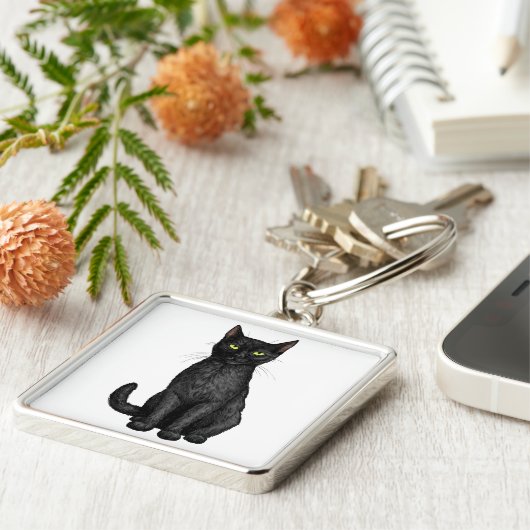 黒猫 キーホルダー (側面)