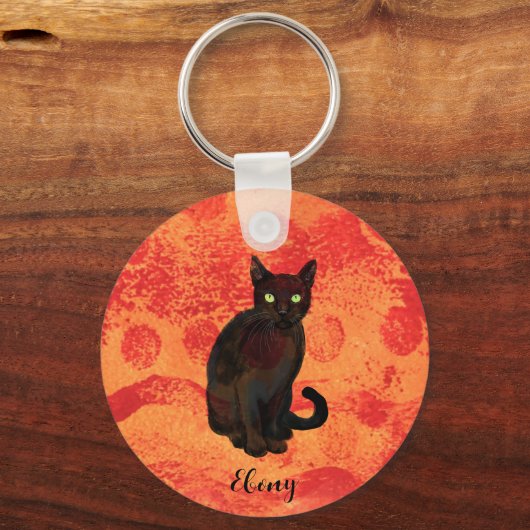 黒猫 キーホルダー (正面)