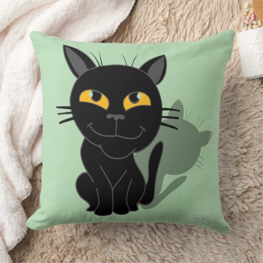 黒猫 クッション (ブランケット)