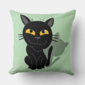 黒猫 クッション (正面)