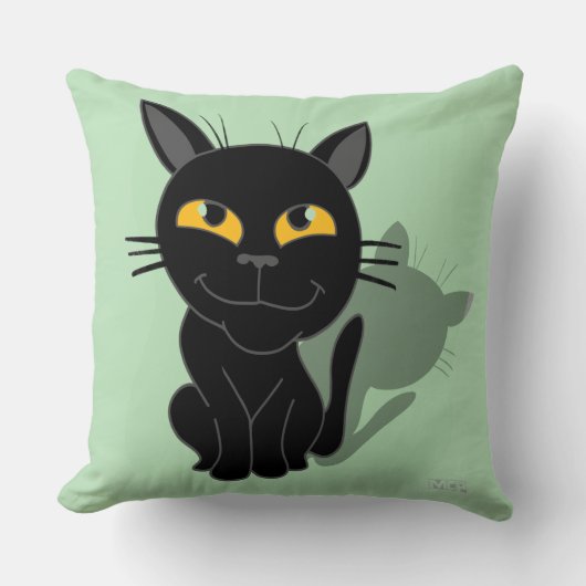 黒猫 クッション (正面)
