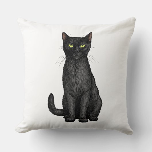 黒猫 クッション (正面)
