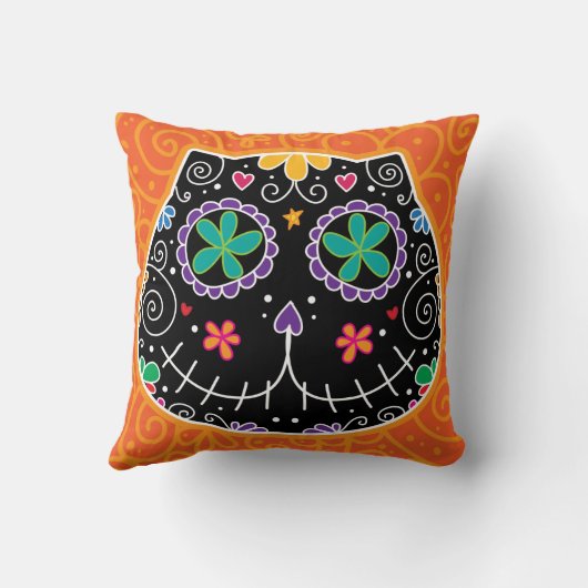 黒猫 クッション (裏面)