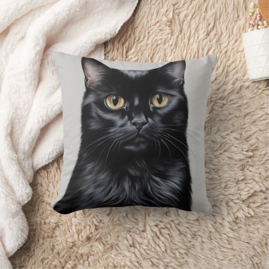 黒猫 クッション (ブランケット)