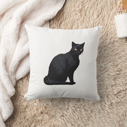 黒猫 クッション (ブランケット)