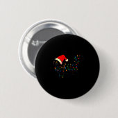 黒猫 クリスマス サンタ帽子 面白い 缶バッジ (正面&裏面)