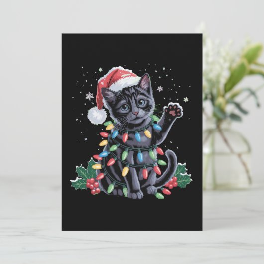 黒猫 クリスマス サンタ帽 メオウィー Xmas 休暇 (スタンド正面)