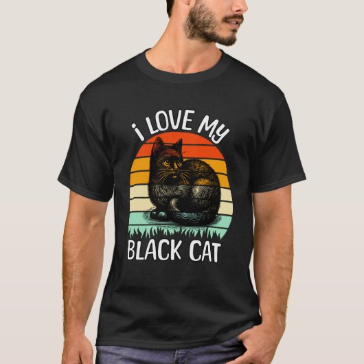 黒猫 グランピー 黒猫 Tシャツ (正面)