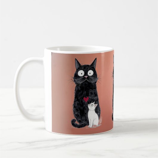 黒猫 コーヒーマグカップ (左)