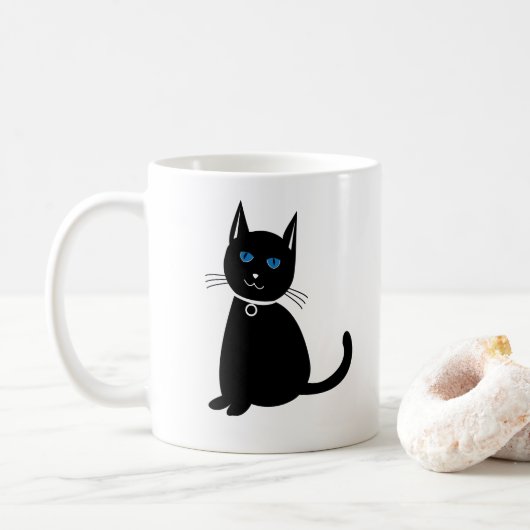 黒猫 コーヒーマグカップ (ドーナツ)