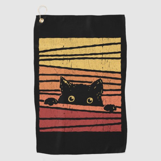 黒猫 ゴルフタオル (正面)