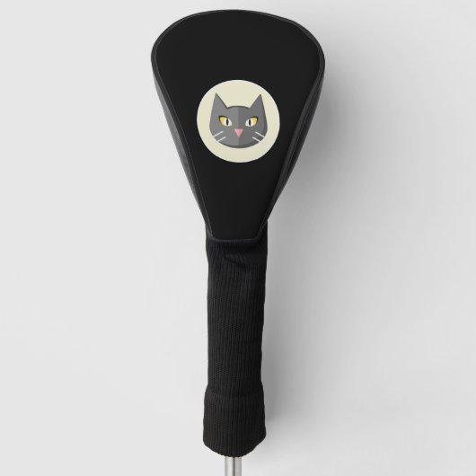 黒猫 ゴルフヘッドカバー (正面)