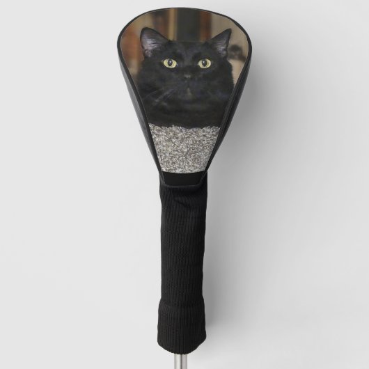 黒猫 ゴルフヘッドカバー (正面)