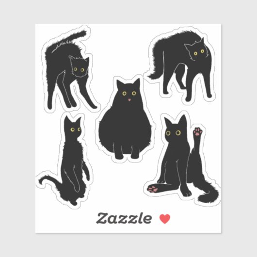 黒猫 シール (シート)