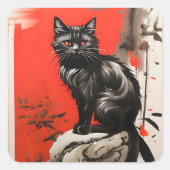 黒猫 スクエアシール (正面)