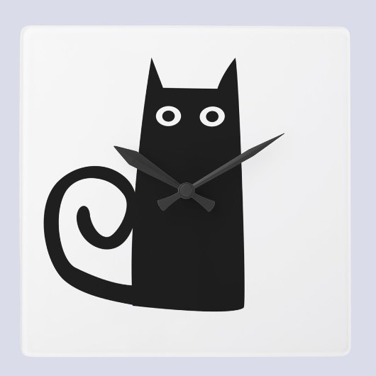 黒猫 スクエア壁時計