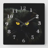 黒猫 スクエア壁時計 (正面)