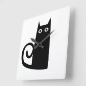 黒猫 スクエア壁時計 (傾斜)