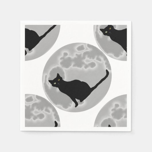 黒猫 スタンダードカクテルナプキン (正面)