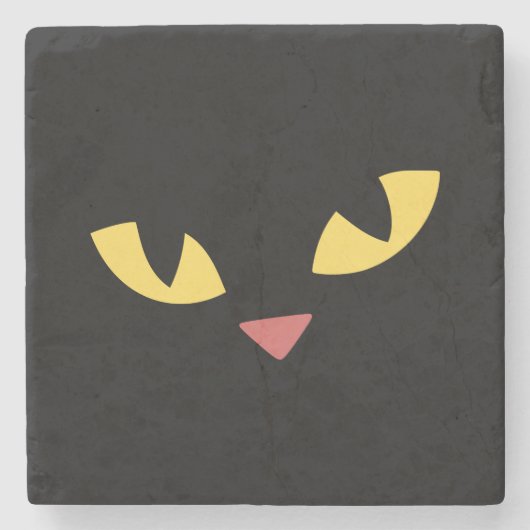 黒猫 ストーンコースター (正面)