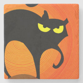 黒猫 ストーンコースター