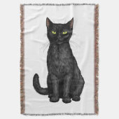黒猫 スローブランケット (正面縦)