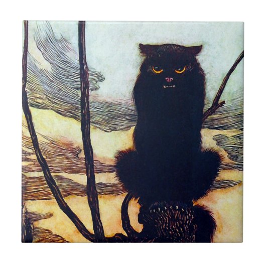 黒猫 タイル (正面)