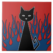 黒猫 タイル (正面)