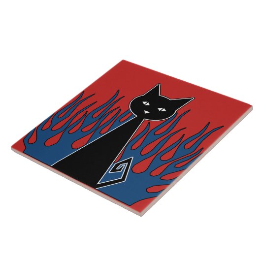 黒猫 タイル (側面)